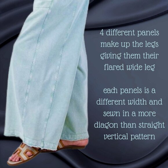 EASEL "Magical Muse" Mineral Washed Soft Terry Knit Wide Leg Loose Fit Jumpsuit - Picture 4 of 15